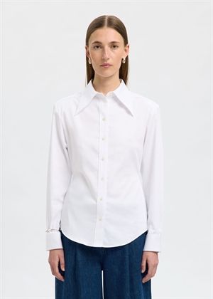 Nicolina slim ls skjorte Bright White Selected Femme 